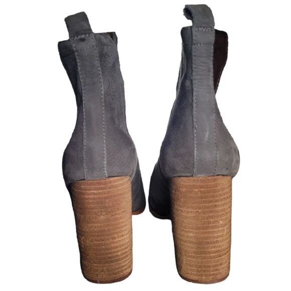 Jeffrey Campbell Booties Oshea Grey Leather Chunky Heel Ankle Boot Shoes Size 10 - Picture 12 of 15